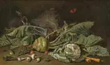 Jakob Samuel Beck, Vegetable Still Life with a Rabbit
Vegetable Still Life with a Guinea Pig, Oil on canvas