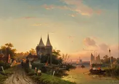 Charles Leickert, River Landscape in Summer, Oil on panel