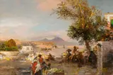 Oswald Achenbach, Rural Feast on the Shores of the Bay of Naples, Oil on canvas