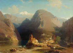 Paul Franken, Landscape in the Caucasus, Oil on canvas