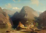 Paul Franken, Landscape in the Caucasus, Oil on canvas