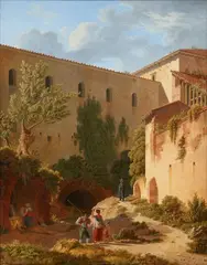 Leo von Klenze, Roman Buildings with a View of the Cloaca Maxima, Oil on copper