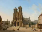 Domenico Quaglio the Younger, South Western View of Reims Cathedral, 1827, Oil on canvas