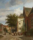 Adrianus Eversen, View of the Westkerk in Enkhuizen, Oil on canvas