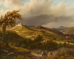 Barend Cornelis Koekkoek, The Wartburg near Eisenach, Oil on panel