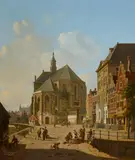 Jan Hendrik Verheijen, Dutch Street Scene, Oil on panel
