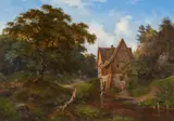 Ernst Ferdinand Oehme, The Mill at Eichtal, Oil on canvas
