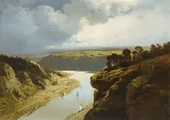 Charles Hoguet, View of the Rhone valley, Oil on canvas
