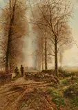 Hugo Mühlig, Meeting on the Old Graf-Reckenstrasse, Oil on canvas (relined)