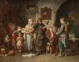 Ritter von Malheim Friedrich Friedländer, The Inconvenient Billeting, Oil on canvas