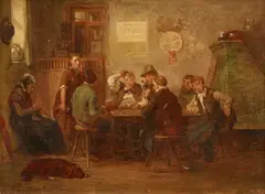 Hugo Kauffmann, Card Players, Oil on panel