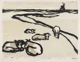 Emil Nolde, Ruhende Kühe, 1926, Colour lithograph on fine Japan laid paper