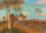 Otto Modersohn, Abendsonne im Moor, 1937, Oil on canvas