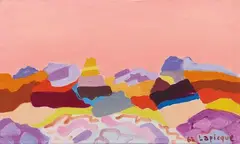 Charles Lapicque, Désert, 1962, Oil on canvas