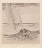 Max Ernst, La mer et la pluie, 1925, Pencil and frottage on paper, mounted on card