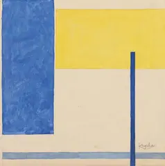 František Kupka, Komposition, Circa 1930-1933, Gouache over pencil drawing on chamois-coloured paper
