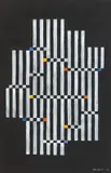 Adolf Fleischmann, Komposition, 1964, Gouache over chalk drawing on black tinted paper