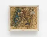 Rolf Cavael, Komposition Nr. 334, 1949, Oil on paper, partly scratched, mounted on fibreboard by the artist