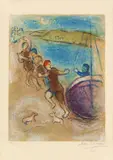 Marc Chagall, Die Jünglinge aus Methymna, aus: Daphnis & Chloé, 1961, Colour lithograph on wove paper with watermark "ARCHES"
