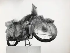 Empaquetages by Christo, 1959-62, 5 vintage ferrotyped gelatin silver prints, thereof 4 by Harry Shunk & János Kender, 1 by Raymond de Seynes. From, sold Jun 2024