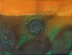 Erdbild by Otto Piene, 1996, Oil and traces of fire on canvas, sold Jun 2024