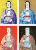 Saint Apollonia by Andy Warhol, 1984, Colour silkscreen on card, sold Jun 2024