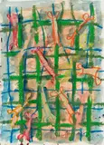 Markus Lüpertz, Untitled, Gouache, watercolour and coloured chalk on paper