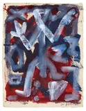 A. R. Penck, Komposition, Standart, 1995, Acrylic and coloured indian ink on card