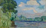 Pierre Bonnard, La Seine à Vernon, Circa 1922, Oil on canvas, relined