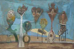 Max Ernst, Mobiles Herbarium, 1920, Gouache, India ink, pencil and collage, reworking of a print