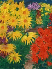 Emil Nolde, Dahlien, 1948, Oil on canvas