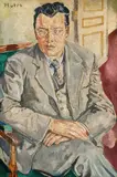 Mela Muter, Männliches Portrait, Oil over preparatory chalk drawing on canvas