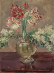 Amaryllis und Flieder by Max Slevogt, 1916, Oil on canvas, sold Jun 2024