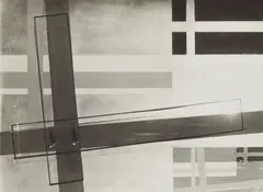 Lucia Moholy, Konstruktion auf Aluminiumgrund mit Glasplatten von László Moholy-Nagy, 1925, Vintage gelatin silver print
