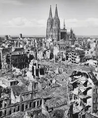 Über den Trümmern (Die Kölner Innenstadt vom Turm des Polizeipräsidiums) by Karl Hugo Schmölz, 1946, Gelatin silver print on Agfa paper, printed later, sold Jun 2024