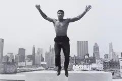 Muhammad Ali (Ali jumping), Chicago by Thomas Hoepker, 1966, Gelatin silver print, printed later, sold Jun 2024