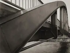 Ruth Hallensleben, Kanalbrücke bei Haltern. Siebau, Brückenkonstruktion, 1954, 2 vintage ferrotyped gelatin silver prints on Agfa-Portriga-Rapid paper