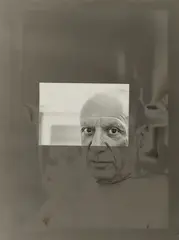 André Villers, Les yeux de Pablo Picasso, 1955, Solarized gelatin silver print, printed later