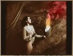 Jan Saudek, The Flame, 1989, Gelatin silver print hand-coloured