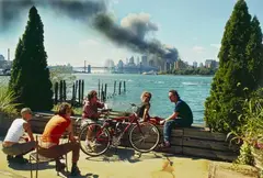 Thomas Hoepker, Blick von Williamsburg, Brooklyn, auf Manhattan, 11. September 2001, 2001, Chromogenic print on HP paper