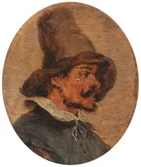 attributed to Adriaen Brouwer, Jan de Dood, Oil on panel