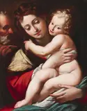 attributed to Giulio Cesare Procaccini, The Holy Family, Oil on canvas (relined)