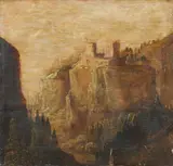 A Small Rocky Landscape by circle of Hercules Segers, Oil on panel (parquetted), sold May 2024