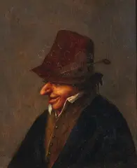 A Peasant by attributed to Adriaen van Ostade, Oil on panel, sold May 2024