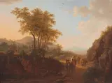 copy after Jan Both, Italian Landscape with Travellers, Oil on panel