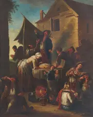A Cheese Seller by Giovanni Michele Graneri, Oil on canvas (relined), sold May 2024