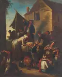 Giovanni Michele Graneri, A Cheese Seller, Oil on canvas (relined)
