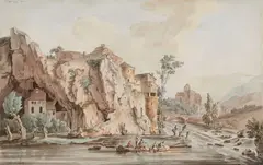 Jacob Philipp Hackert, Landscape near Vaucluse in the French Maritime Alps, Watercolour