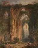 attributed to Carl Benjamin Schwarz, Ruins of a Gothic Church, Watercolour