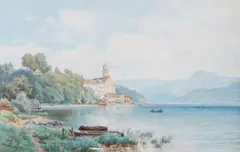 Philipp Röth, View of St. Wolfgang, Watercolour